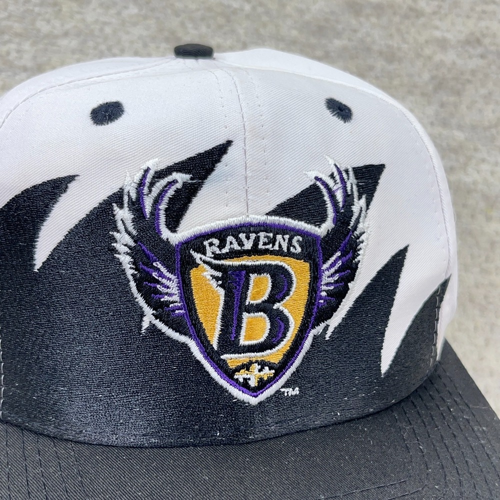 Vintage Baltimore Ravens Hat Cap Snapback Shark Tooth Sharktooth 90s Logo 7 RARE - Picture 4 of 16